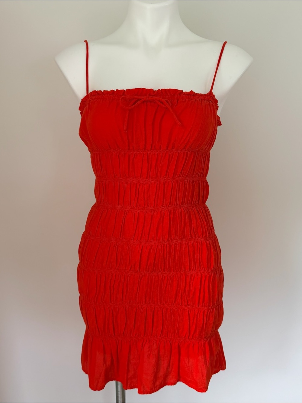 H&M Divided Red Scrunched Dress